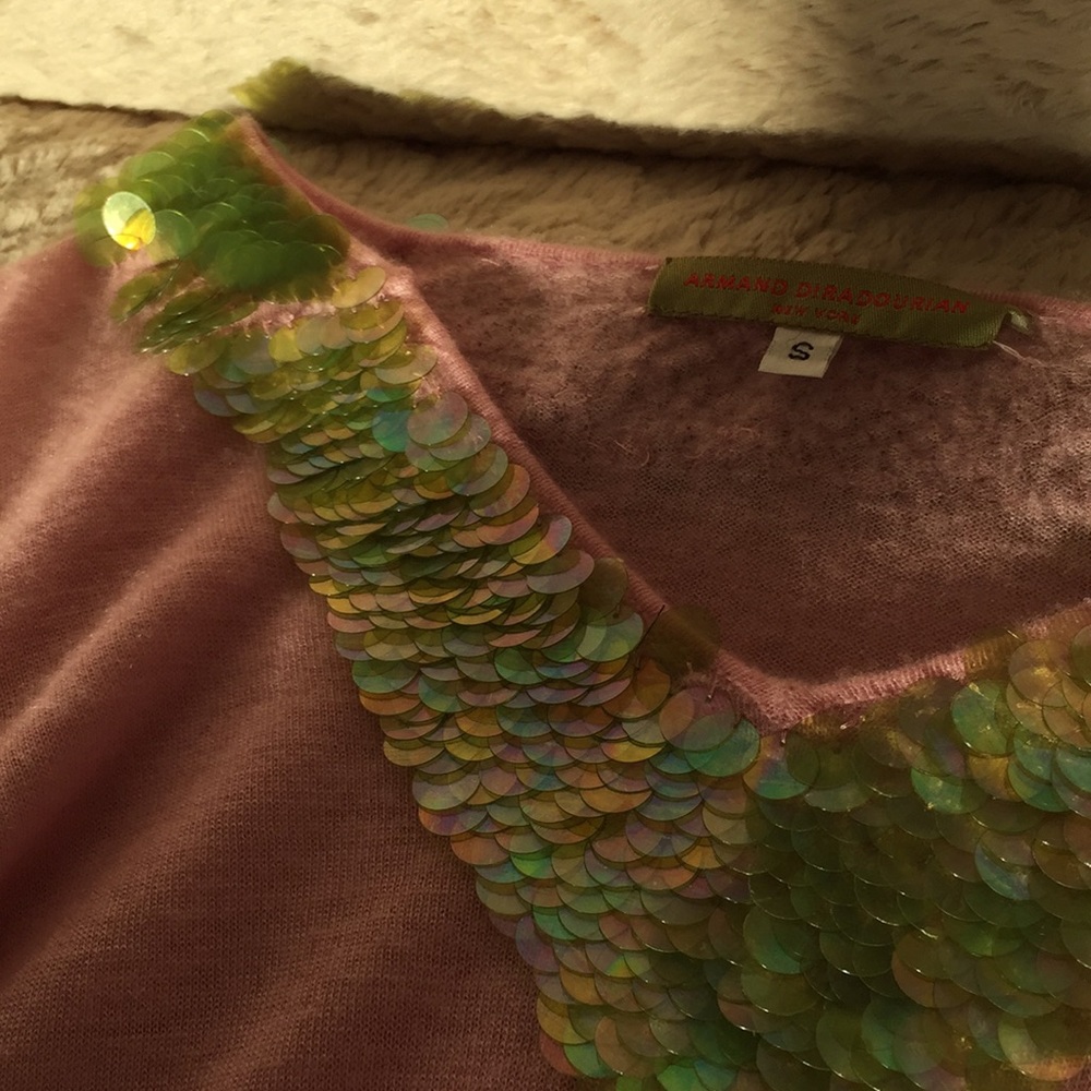 Cashmere Sweater by Armand Diradourian Paillettes - Picture 8 of 8